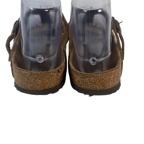 Birkenstock Gizeh Brown Leather Thong Cork Sandals Size 8 Euro 39 - Picture 12 of 14